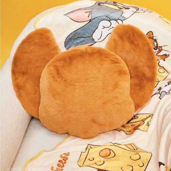 TOM & JERRY X 1pc Cartoon Mouse Jerry Face Plush Pillow Without Tom Pillow - Picture 2 of 4